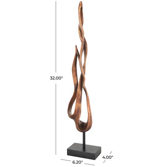 32" Bronze Polystone & Metal Abstract Decorative Sculpture